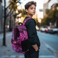 thumbnail image 3 of Chririnla Purple Hibiscus Backpack Set School Backpack Hiking Travel Bag, 3 of 7