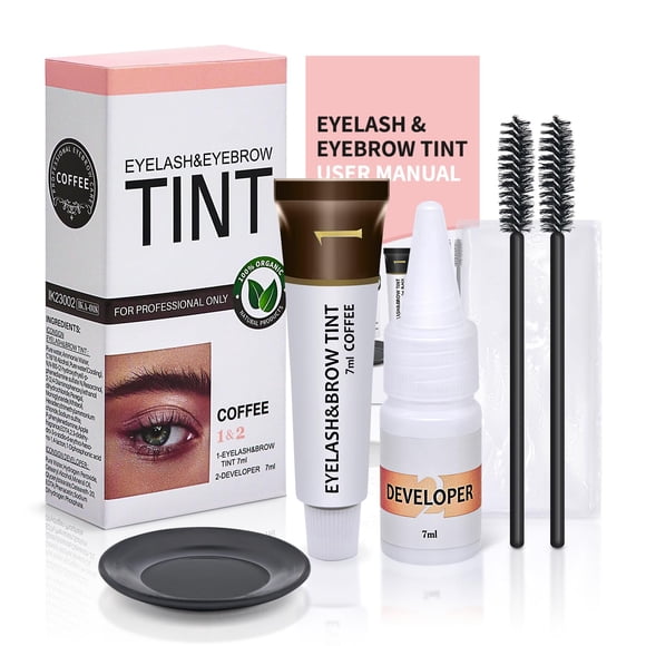 Kit de color para cejas y pestañas LLNNOVUE 2 en 1 Café, 7 ml