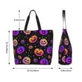 thumbnail image 5 of ZICANCN Neon Pumpkin Autumn Fantasy Tote Bag, Grocery Bags Reusable Shopping Bags with Handles Durable Foldable Washable for Women Men, 5 of 8