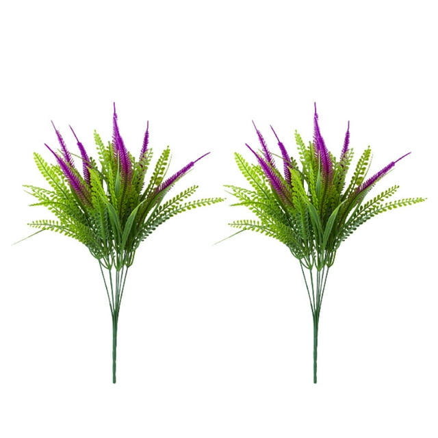 Matsuzay 2 flores y plantas artificiales fáciles de limpiar: flores artificiales sin esfuerzo para decorar el espacio Decoración púrpura
