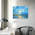 thumbnail image 3 of JRXY  Ocean Sunset Large Abstract Textured Canvas Wall Art for Living Room, Colorful Beach Artwork for Walls, Modern Horizontal Wall Art Ready to Hang  16x12in, 3 of 4