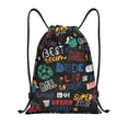 thumbnail image 1 of Gaeub Basketball Drawstring Backpack Bag Sport Gym Sackpack Heavy Duty String Backpack for Men Women-Small, 1 of 6