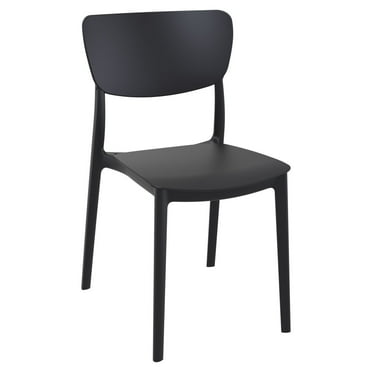 33" Black Solid Stackable Patio Dining Chair