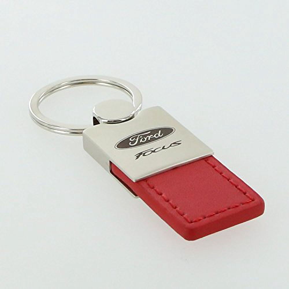 Ford Focus Keychain & Keyring - Duo Premium Red Leather