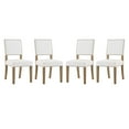 thumbnail image 1 of Modern Contemporary Urban Design Dining Kitchen Room Side Chair, Set of Four, Velvet Fabric Wood, Ivory White, 1 of 4