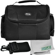 Ultimaxx Medium Water-Resistant Gadget Bag for Electronics (Black) with Removable Strap & Microfiber Cloth