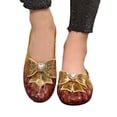 thumbnail image 2 of YOUYEDIAN Jelly Sandals for Women Ballet Mesh Flats Shoes Summer Beach Wide Closed Toe Mary Jane Mules Dressy Comfortable Slip on Sandals (Brown), 2 of 5