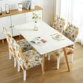 thumbnail image 3 of Modern Floral Peony Autumn Leaves Dining Chair Covers Set of 4 Washable Polyester Stretch Slipcovers Removable Protector for Country Home, 3 of 7