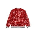 thumbnail image 3 of Rswnyirn Kids Girls Sequin Bomber Jacket Sparkle Long Sleeve Zipper Party Jacket Outwear Coat Red 16, 3 of 7