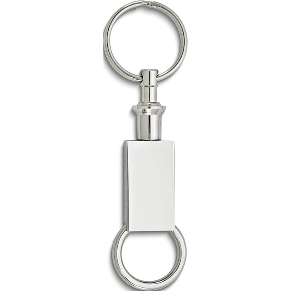 Fashion Nickel-Plated Rectangular Double Valet Key Ring (4 X 1) Made In China gl8613