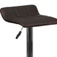 thumbnail image 6 of Flash Furniture Mark Contemporary Brown Vinyl Adjustable Height Barstool with Quilted Wave Seat and Chrome Base, 6 of 11