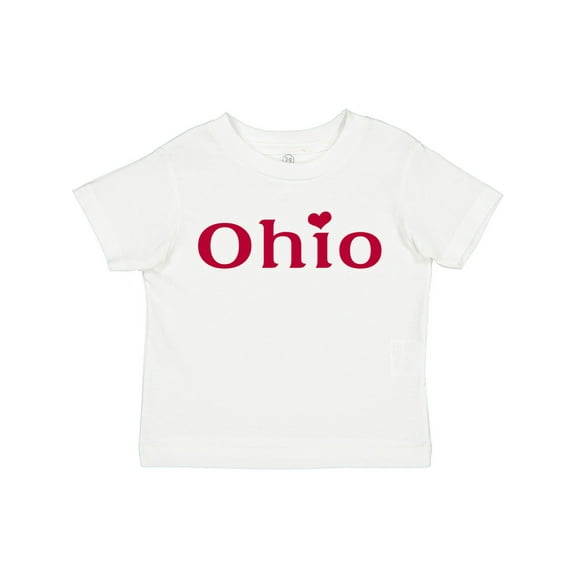 Inktastic Ohio in Red Text with Heart Boys or Girls Toddler T-Shirt
