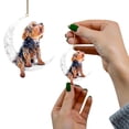 thumbnail image 5 of BNNG Animals Dogs Sitting On The Moon Ornaments for Christmas Tree Wooden Hanging Pendant for Xmas Tree Decoration Creative Xmas Holiday Home Decor Accessories, 5 of 6