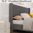 thumbnail image 4 of Full Size Platform Bed Frame, Upholstered Wingback Headboard & Footboard, Tufted Corduroy Fabric, No Box Spring Needed, Easy Assembly, Modern Bedroom Furniture (Grey), 4 of 8