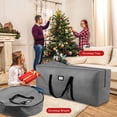 thumbnail image 3 of Yexmas 3 Pack Large Christmas Tree Storage Bag,Fits up to 7.5 ft Artificial Trees,Christmas Wreath Garland Storage Bag,Christmas Ornament Storage Box,Reinforced Handles & zipper,Green, 3 of 7