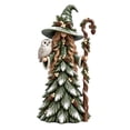 thumbnail image 2 of Christmas Witch Figurine Tabletop Decor, Resin Christmas Tree Lady Statue with Candy Cane Staff, Snowy Pine Berry Holiday Witch Ornament, Rustic Xmas Table Shelf Mantel Decoration, 2 of 6