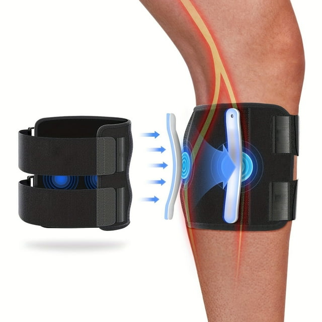 CNKOO 1pc Sciatic Pain Brace with Dual Pressure Pads - Dual Active Technology Hand Washable Spandex Material Double Loop Closure Adjustable Support for Running & Nerve Pain Pain Prod