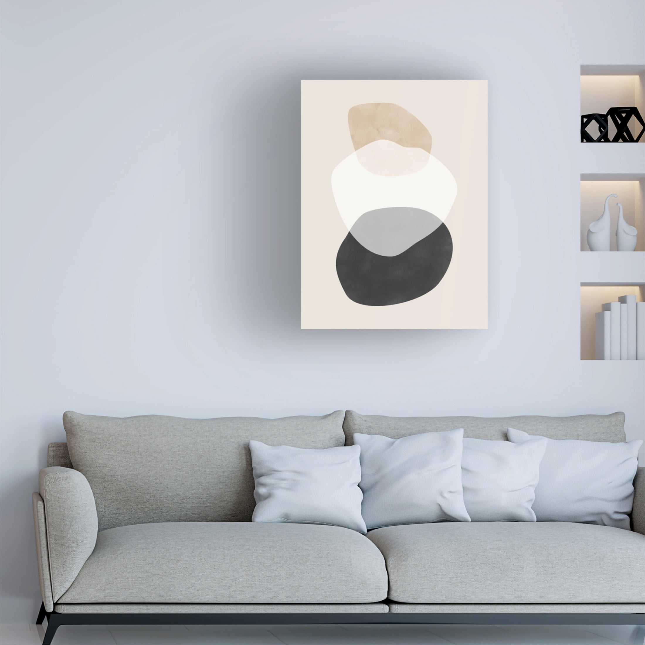 Trademark Fine Art Elena Ristova Beige Boho Shapes Artwork Canvas Wall Art