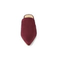 thumbnail image 6 of BLISSFUL STEP Women's Casual Pointy Toe Flat Slides Mules Shoes Burgundy 9, 6 of 8