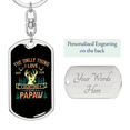 thumbnail image 2 of Hunting Is Being A Papaw Stainless Steel or 18k Gold Premium Swivel Dog Tag Keychain, 2 of 10