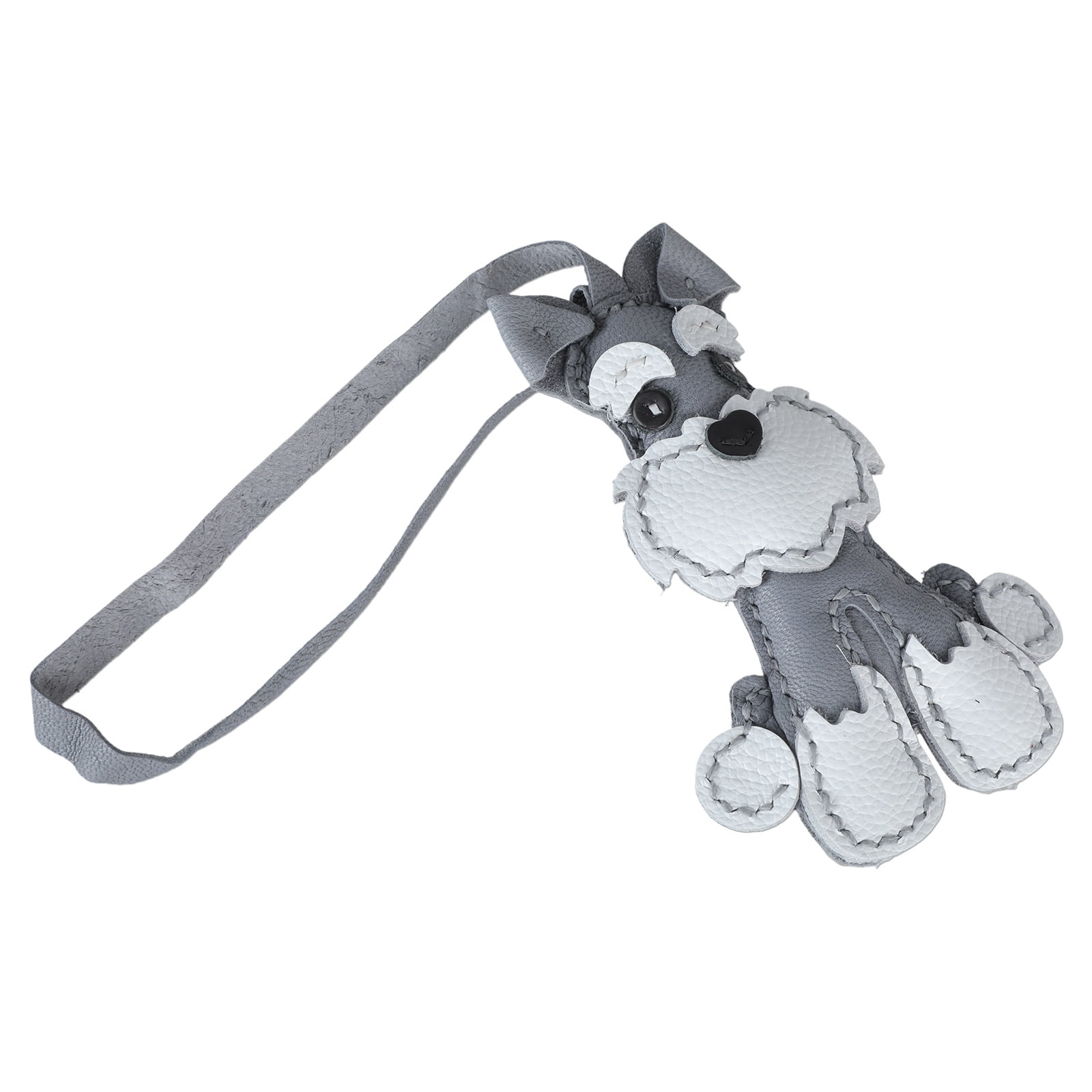 Stylish Leather Schnauzer Key Rings Sturdy Schnauzer Enthusiasts' Leather Keychain Handmade Key Decoration