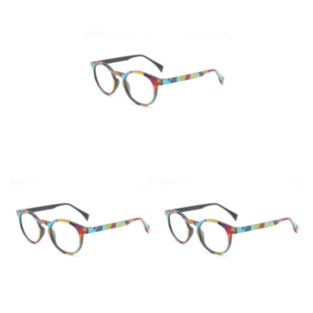 Minnieouse Gafas redondas ligeras y de moda para mujer, para lucir gafas negras de arcoíris, montura de cristal IS031C9 Type1 NO1