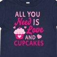 thumbnail image 4 of Inktastic Valentines Day All you Need is Love and Cupcakes Boys or Girls Baby T-Shirt, 4 of 5