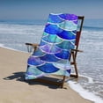 thumbnail image 4 of PHYHOO Oversized Microfiber Sand Free , Blue Scales Pool Towels for Adults Travel Towel for 30x60in, 4 of 8