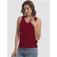 thumbnail image 5 of Women V Neck Tank Tops Summer Sleeveless Casual Tops Loose Fit Banded Bottom Shirts, 5 of 6