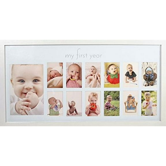 Green Pollywog White Baby's First Year Picture Frame