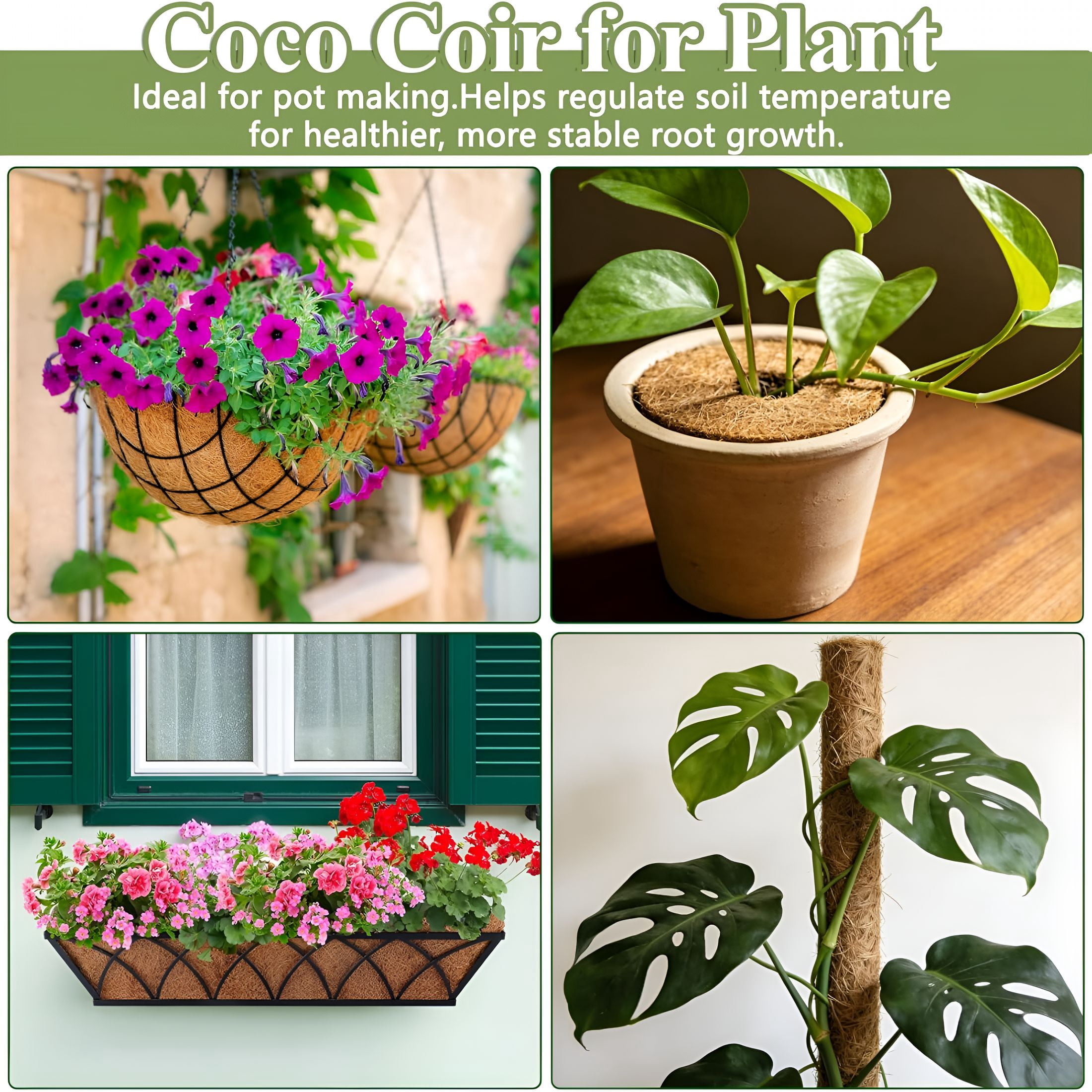 RLESO Coco Liner Roll,16 X 170 Inch Thick Natural Coconut Liners for Planters Window Box Flower Basket Garden Decoration,Coco Fiber Mat for Animal Pet Pad,Reptile Carpet,Snow Mat,Diy Moss Pole
