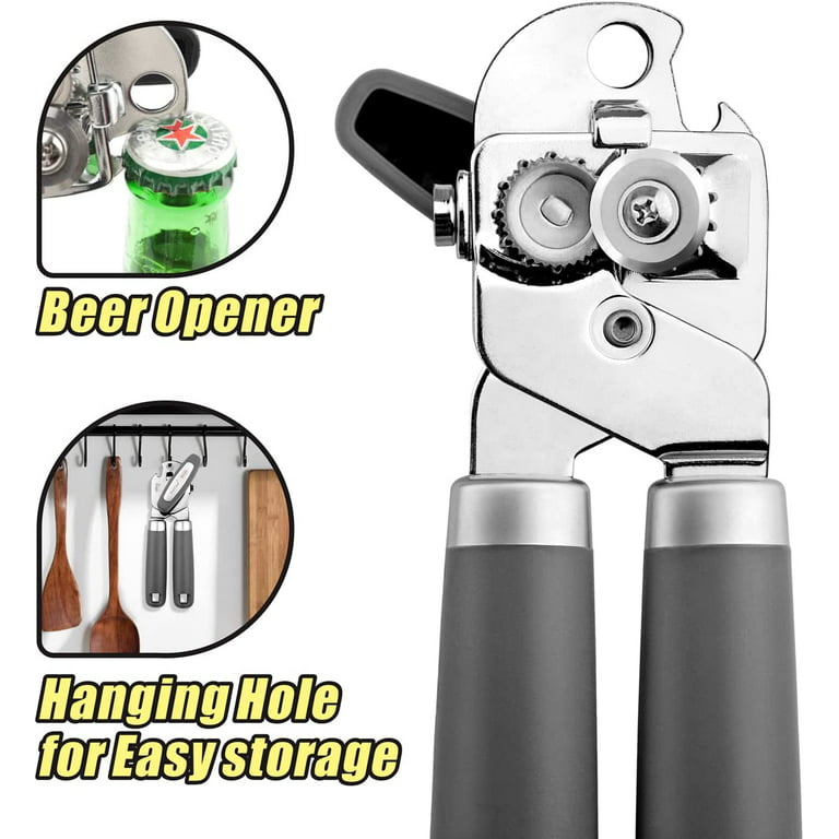 PrinChef Manual Can Openers with Magnet, No-Trouble-Lid-Lift, Handheld Can  Opener Smooth Edge with Sharp Blade, Large Effort-Saving Handles, Easy Grip