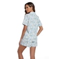 thumbnail image 2 of LUBOT 100% Cotton Pajamas for Women 2 Piece PJ Set Woven Poplin Ladies Button Down Short Sleeve Summer Sleepwear Peony M, 2 of 8