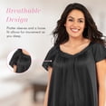 thumbnail image 2 of Exquisite Form Nylon Tricot Flutter Sleeve Short Knee Length Nightgown 30109, 2 of 5