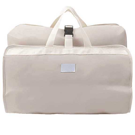 Beige Hanging Packing Cube, 7-Compartment Foldable Travel Organizer, Lightweight, 17.7 x 28.3 in / 45 x 32 cm Unfolded, Portable Handbag for 3-5 Day Trips