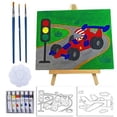 thumbnail image 3 of J MARK Kids Paint Set and Paint Easel – Acrylic Painting Kit, Safe Washable Paints, Wood Easel, 2 Pre-Stenciled Canvases 8 x 10 inches, Brushes, Palette, Color Mixing Chart Craft Supplies, 3 of 14