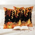 thumbnail image 3 of Thanksgiving Pumpkin Pillow Covers 2 Pack Fall Country Retro Leaf Orange Theme Pillowcase Waterproof Outdoor Throw Pillow Cover for Patio Garden Square Cushion 24”x24”, 3 of 9