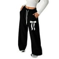 thumbnail image 2 of Shadoumai Girls Loose Fit Jogger Pants With Decorative Bow Knot Lightweight Straight Leg Athletic Sweatpants Comfortable Drawstring Casual Trousers, 2 of 4