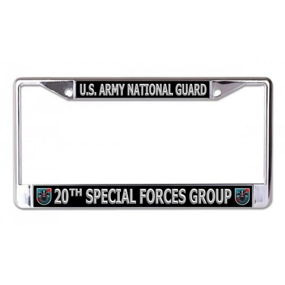 U.S. Army National Guard 20th Special Forces Group Chrome License Plate Frame