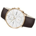 thumbnail image 3 of Junghans Meister fein Chronoscope MEGA Solar Chronograph Rose Gold PVD White Dial Brown Leather Strap Date Mens Watch 59/7201.00, 3 of 3