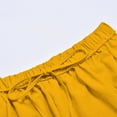 thumbnail image 7 of Wide Leg Pants Women Plus Size Ladies Casual Wide Leg Pants Solid Elastic Waist Pleated High Waist Plus Size Pants Curvy Women Yellow XXXL, 7 of 7