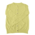 thumbnail image 5 of Nestiefly Womens Button Down Cardigan Sweaters Lightweight Long Sleeve Crew Neck Summer Knit Open Front Tops Earthy Yellow 2XL, 5 of 6