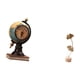 thumbnail image 5 of Reloj de mesa con figura moderna de hoja de globo terráqueo, adorno artístico artesanal, escultura creativa de metal para oficina, estante, dormitorio, 5 of 8