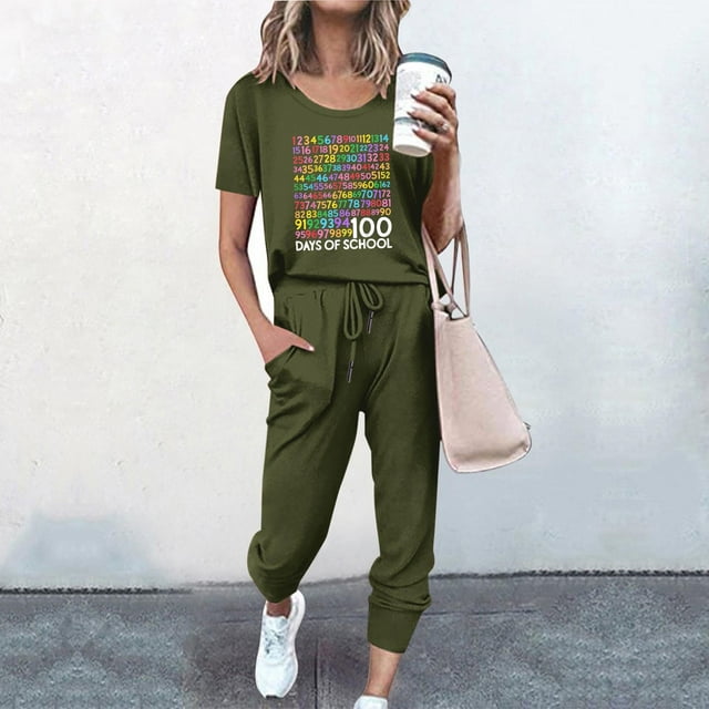 jovatis Shorts pour Femmes Mode Tendance Été Imprimé Bouton Décontracté Manches Courtes Ensemble Haut + Pantalon