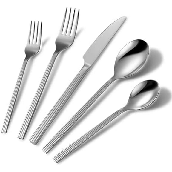 Kingsington 20 Piece Flatware Set Service for 4, Finest Stainless Steel 18/ with Mirror Polish, Dishwasher Safe