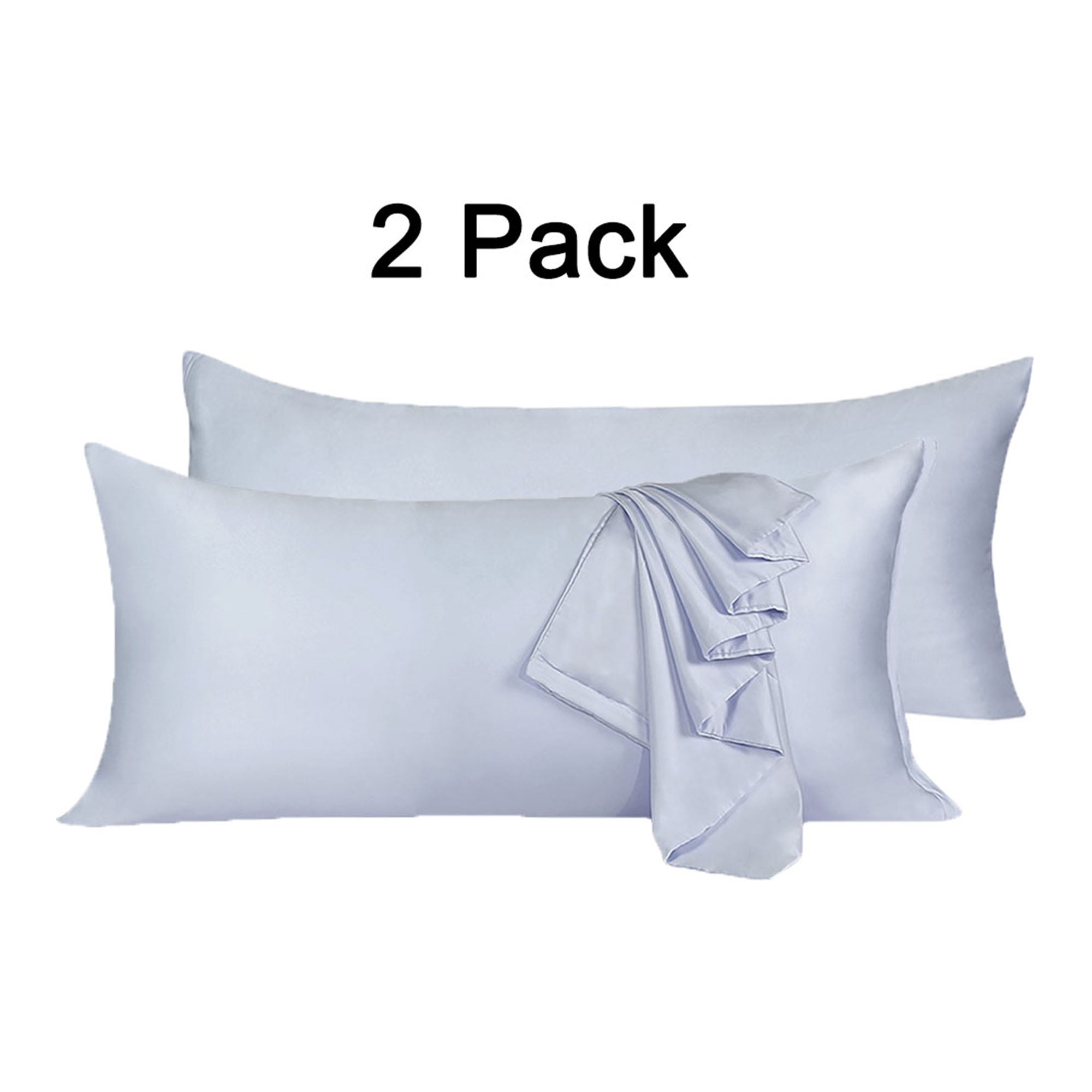2Pack Body Pillow Cover with Zipper Silky Satin Long Pillowcases for