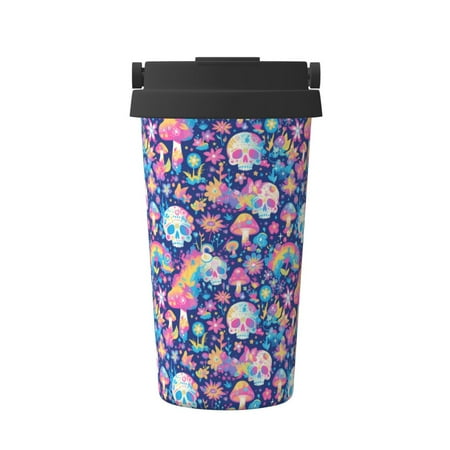 

Junzan mushroom Skull rainbow color for Stainless Steel Vacuum Insulated Tumbler - Reusable Insulated Cold Brew Iced Coffee Cup Thermos -Gifts for Women Men Him Her