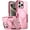 Pink, variant on Poetic Neon MagPro Case Compatible with iPhone 15 Pro Max 5G 6.7 inch,[Compatible with MagSafe] Dual Layer Heavy Duty Tough Rugged Shockproof Protective 2023 New Cover, Magnetic Ring Stand, Black