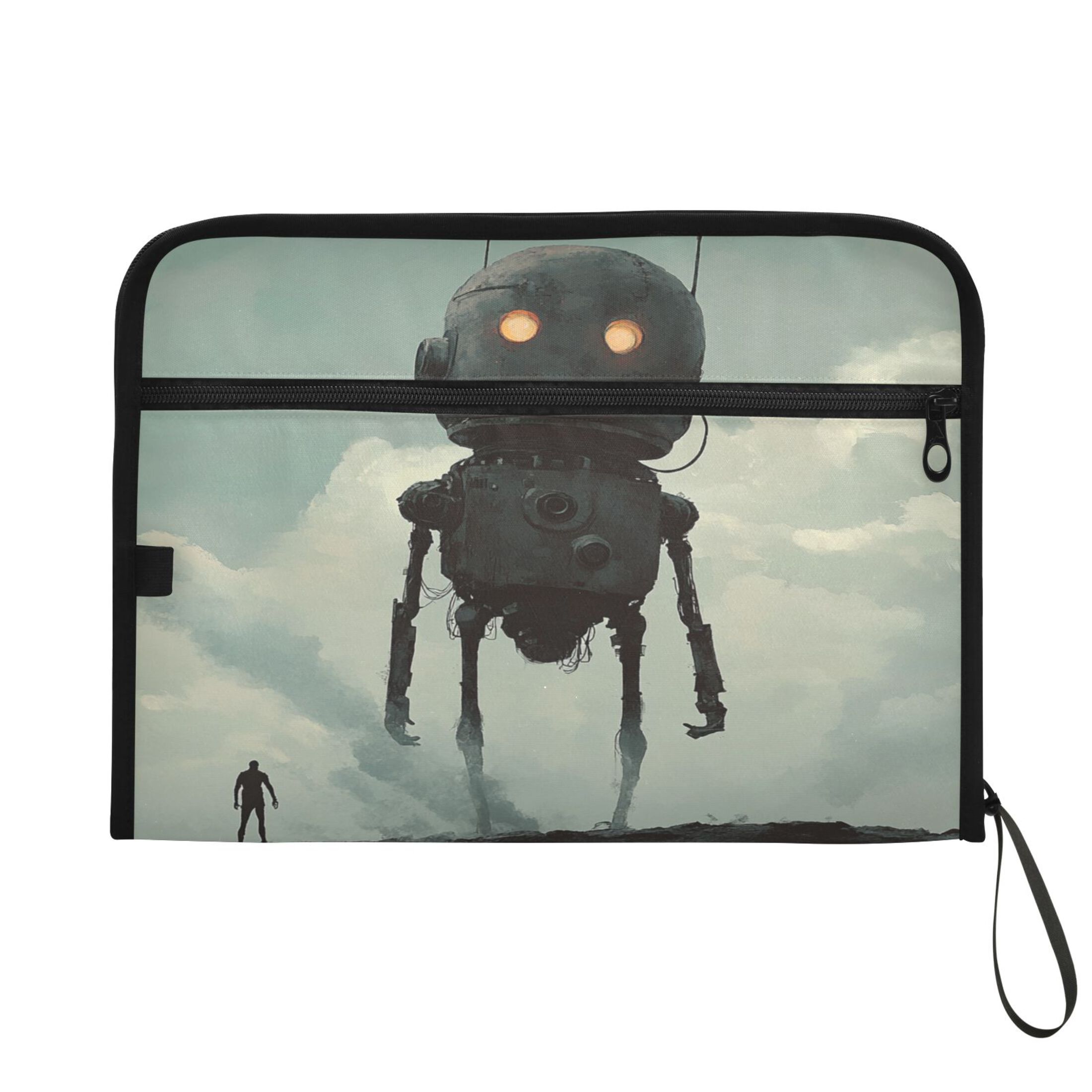 WOBOGO Tall Digital Robot Expanding File Folder Letter Size Accordion Filing Organizer 13 Pocket Separate Organ Pocket