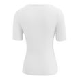 thumbnail image 6 of Women's Summer Short Sleeve Ribbed Knit Top Slim Fit Button Down Casual Tee Comfortable Stylish Blouse for Daily Wear, 6 of 6